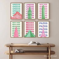 Trendy Travel Print Chicago New York San Francisco London Paris Rome Japan Amsterdam Berlin Egypt Mi