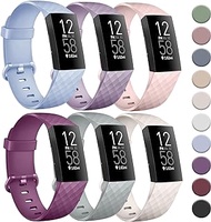Tobfit 6 PACK Sport Bands Compatible with Fitbit Charge 4 Bands / Fitbit Charge 3 Bands for Women Men, Soft Silicone Waterproof Wristbands Replacement Straps for Fitbit Charge 4/Charge 3/Charge 3 SE