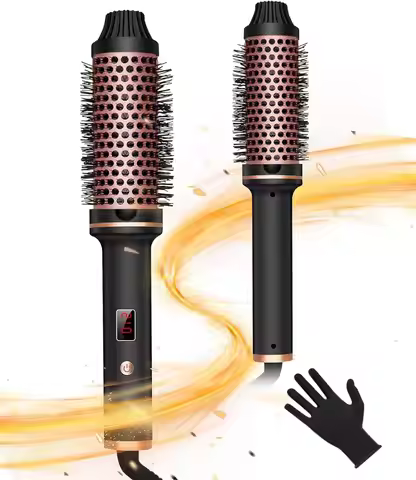 Curling Thermal Brush Hot Round Brush Curling Iron Dual Voltage Thermal Round Brush Long-Lasting Sty