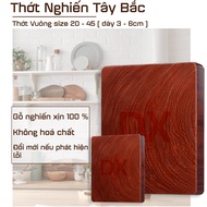 Combo thớt nghiến 25x30 dày 4cm (móc vuông) + Đai thớt inox không gỉ chống vỡ nứt