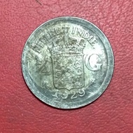 koin asing silver 1/4 gulden Belanda 1929 TP 3748