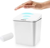 Febhbrq Automatic Small Trash Can with Foldable Lid, 6L/1.5 Gal Box Shape Desktop Mini Wastebasket w