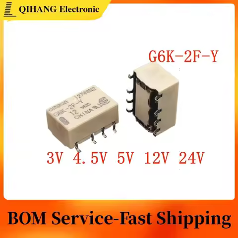 5Pcs G6K-2F-Y DC 3V 4.5V 5V 12V 24V SMD Signal Relay 8PIN 10*6.5*5mm