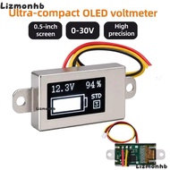 LIZMOLI Voltage Capacity Meter, OLED Display Ultra Thin Battery Level Meter,  Adjustable Optional Ho