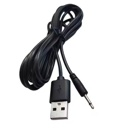 【Y】1Pc Black 24AWG USB to Audio DC 2.5mm Charging Cable for Rechargeable Wand Massager Vibrator Char