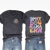 COD 2026 Foreign Trade Women's Top Cross-Border E-Commerce Dog Paw Printed Color Cotton T-Shirt COD 