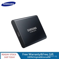 【In stock】SAMSUNG Portable T5 SSD 2TB 1TB External Solid State Drive USB 3.1 Gen2 And Backward Compatible for PC Hard Drive Black JFNT