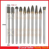 10x6x120mm Tungsten Carbide Burr 6mm Single Cut Double Cut Rotary Porting Tool Mata Porting Mata Kor