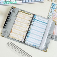 TN5WC4 Money Saving Binder, Marbling PU Savings Challenges Book, Budget Binder A6 with Protective Co