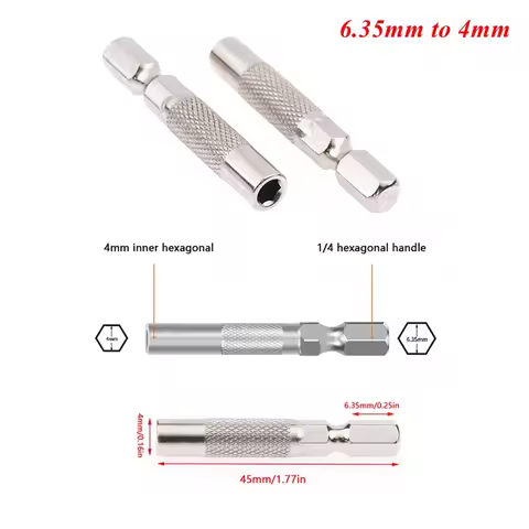 2pcs Hex Shank 6.35mm To 4mm Insert Bit Adapter Electric Screwdriver Socket Holder Micro Bit Adapter