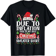 Due To Inflation Funny Christmas T-Shirt For Men And Women Casual Streetwear Clothing