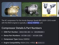 Honda RK5 Compressor冷氣泵