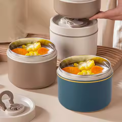 Insulated Food Lunch Container Thermal Lunch Box 2-Tier stainless steel Insulated Bento Box Portable