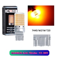 HLINKEY 2Pcs DC12-24V LED Highlight Anti-flicker BAU15S 1156 PY21W P21W 1157 T20 7440 W21W BAY15D P2