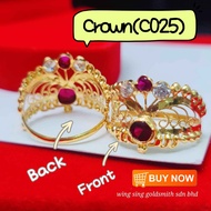 Wing Sing 916 Gold Crown Ring  / Cincin Fesyen Emas 916 (C025)