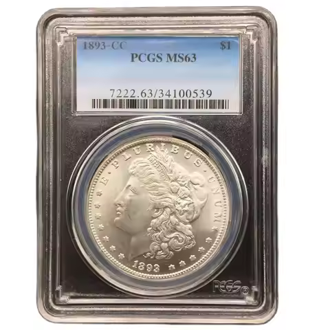 1893 CC USA Morgan $1 Dollar 90% Silver Coin Rating Silver Coins Sealed in Boxs