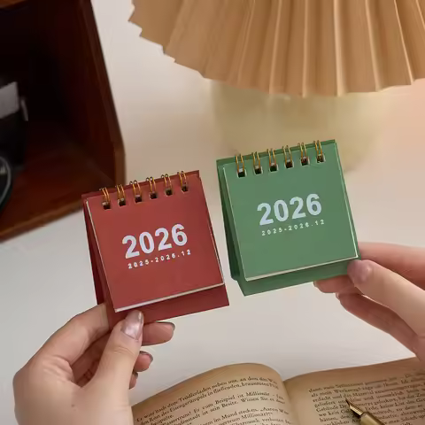 2026 Mini Desk Calendar Portable calendar, Muji style desktop ornament check-in Plan, small desk cal