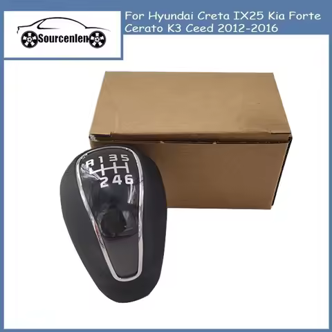 New Leather Manual Stick Gear Shift Knob Lever Shifter For Hyundai Creta IX25 Kia Forte Cerato K3 Ce