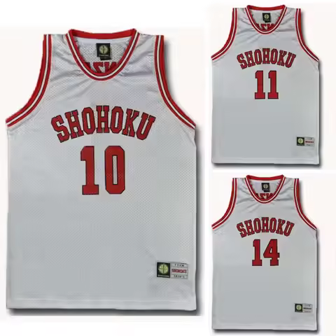 Shohoku School Basketball Team White 1-15 Anime Cosplay Costume Sakuragi Hanamichi Mitsui Jersey Spo