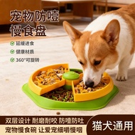 360° Rotating Double Layer Pet Slow Feeder Bowl Anti Choke IQ Puzzle Food Plate For Cat Dog