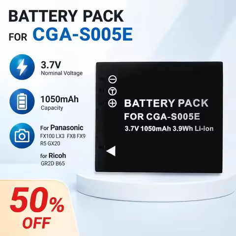 CGA-S005E 3.7V 1050mAh for Panasonic FX100 LX3 FX8 FX9 R5 GX20 for Ricoh GR2D B65 Camera Battery Pac