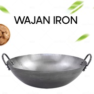 Large Iron Frying Pan 60cm Thick Wok Frying Pan