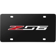 iPick Image for Chevrolet Corvette C7 Z06 3D Logo Black Metal License Plate