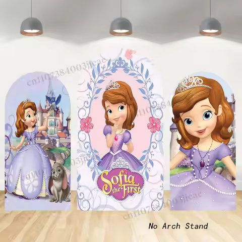 Sofia the First Arch Backdrop Girls Kids Birthday Party Decorations Baby Shower Banner Double-side B