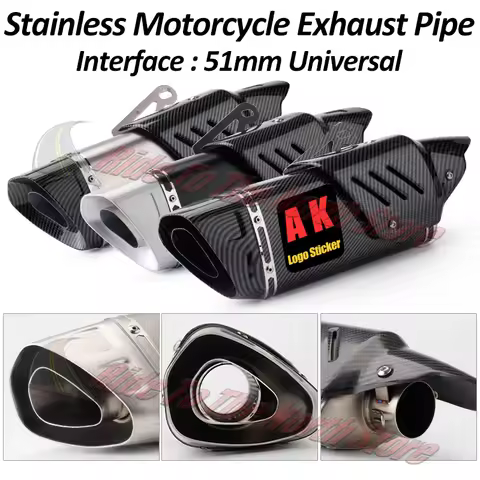 51MM Universal R1 AK Motorcycle Exhaust Muffler Escape for Kawasaki Yamaha Honda Suzuki ETC Motorcyc