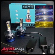 K6 Three-Color Car Led Lights 3000K 4500K 6000K H4 H8 H11 H16 Best Quality