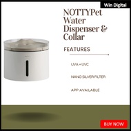 NOTTY Smart Pet Water Dispenser & Collar Inhibits 99.99% Of Bacterial UV Sterilization 35dB Support 