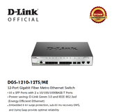 D-Link DGS-1210-12TS/ME 12-Port Gigabit Fiber Metro Ethernet Switch