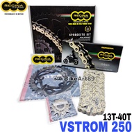 Suzuki V-STORM 250 VSTORM REGINA Sprocket Chain Kit ORO 520 F13T R40T Chain 114L Regina Italy Gears 