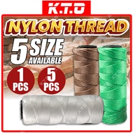 1 / 5 Roll Multipurpose White / Brown / Green Nylon Twine Yarn / Nylon Thread Net Fishing Beg String