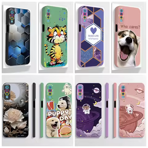 For Samsung Galaxy A7 2018 Case SM-A750F Creative Soft Liquid Silicone Camera Protection Back Cover 