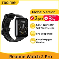 ทุกรุ่น Realme 2 Pro สมาร์ทวอท์ช1.75นิ้วจอแสดงผลออกซิเจนได้ยินอัตราการเต้นของเลือดนาฬิกา GPS อัจฉริยะ14แบตเตอรี่ IP68Smartwatches อายุการใช้งาน