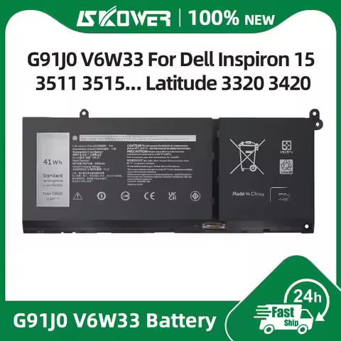 SKOWER G91J0 V6W33 Battery For Dell Inspiron 15 3511 3515 3520 13 5310 5320 5330 5410 5415 Latitude 