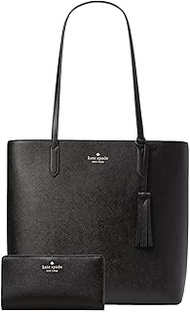Kate Spade Tassle Charm Black Tote Bag Handbag &amp; Wallet Set, Black