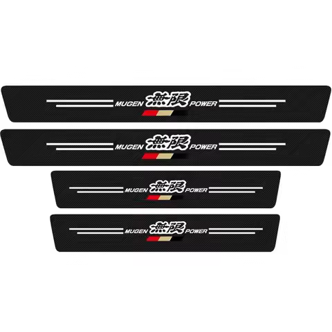 MUGEN Car Door Sill Protection Sticker Carbon Fiber Decorative Strip for Honda Mugen Power Accord Ci