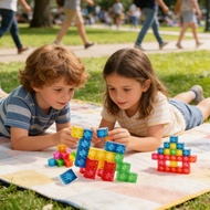 160PCS 2cm Plastic Magnetic Building Tiles Set | EN71/ASTM/CE/CPSIA Certified STEM Educational DIY C