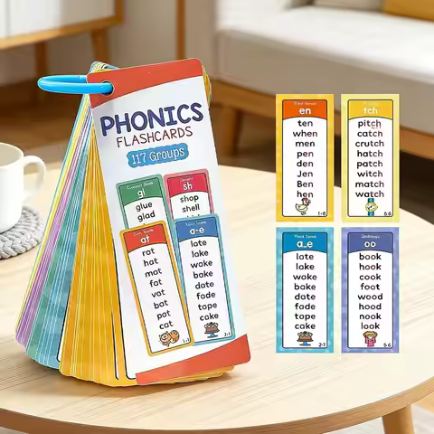 Phonics Word Cards 117 Sound Groups 900+ Rhyming Words Learning Flashcards for English Discovery Lea