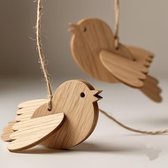 3 PCS Bird Ornament, Handmade DIY 3D Bird Hanging, Sweet Funny Children Education Tools Animal Woode