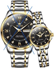 OLEVS Women's Elegant Date Roman Numeral Stainless Steel Wrist Watch with Rose/Silver/Blue Dial Wate