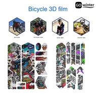 [GW]1 Set Bicycle Sticker Removable Scratch Resistant PVC Bike Frame Front Fork Stem 3D Protective Decal for Road Bike