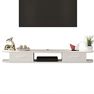 Wall Mounted Floating TV Stand,Shelf TV Cabinet,Entertainment Center Cabinet Component,with Drawer and Storage Unit Audio/Video Multimedia Console (Color : White, Size : 120x23x20cm)