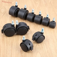 BLUEVELVET Chair Wheel Universal Black Nylon For Industrial Furniture with Brake Trolley Plate Silen