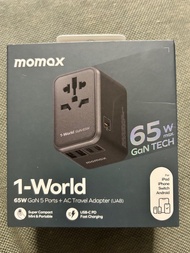 Momax 黑色 65w 旅行轉插頭 快速充電插座