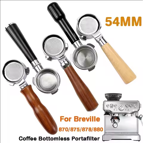 Stainless Steel Breville 54mm Coffee Bottomless Portafilter Naked With Basket For Breville 870/878/8