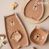 Cute Animal Plate Cute Aesthetic Ceramic Animal Character Bear Plate and Bowl/