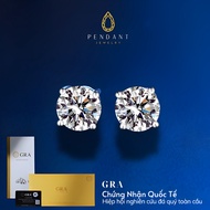 Women's Classic 4-Nail Silver Earrings Polished White Gold 6.8 Cups - PENDANT Brand - Inspection Cer